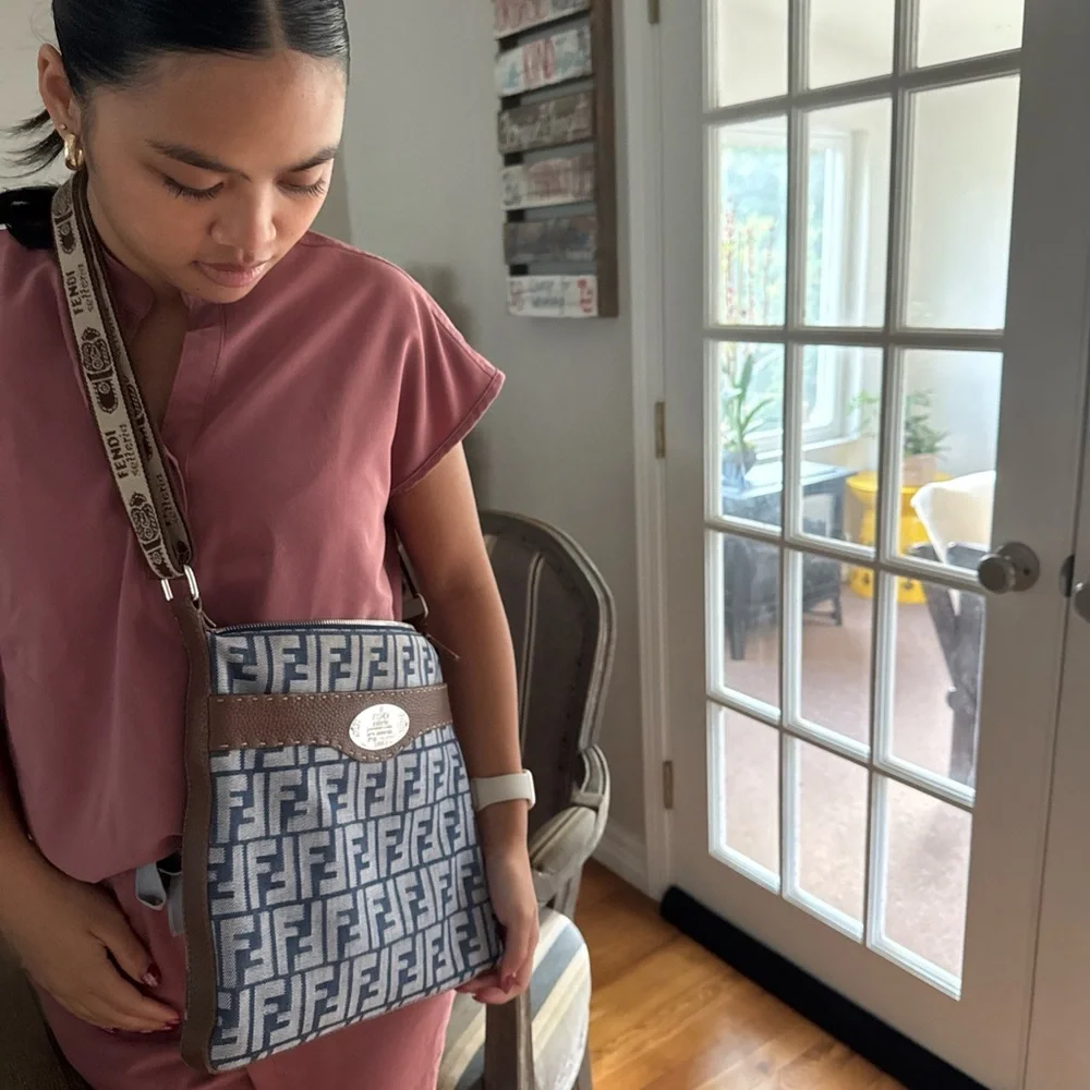 Fendi Blue Monogram Crossbody Bag